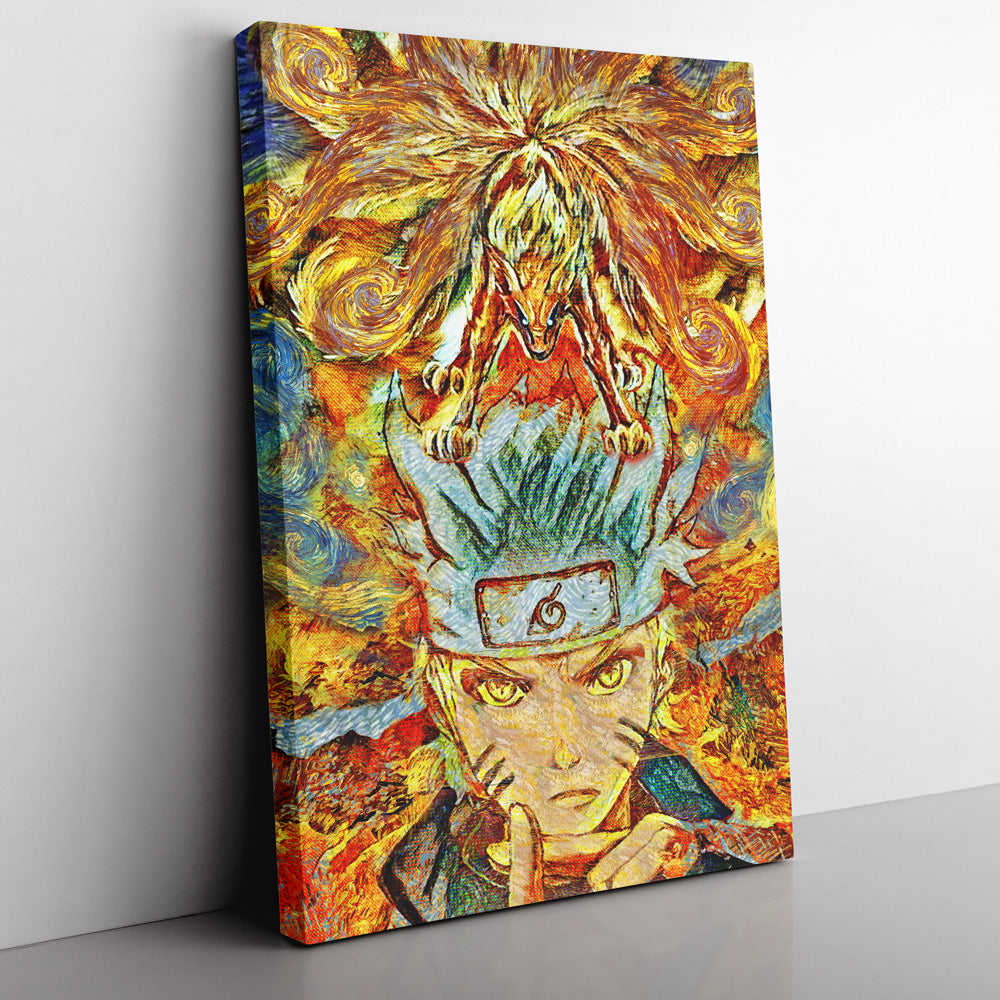 Morukai "Naruto Starry Ninetails Canvas Print Wall Art