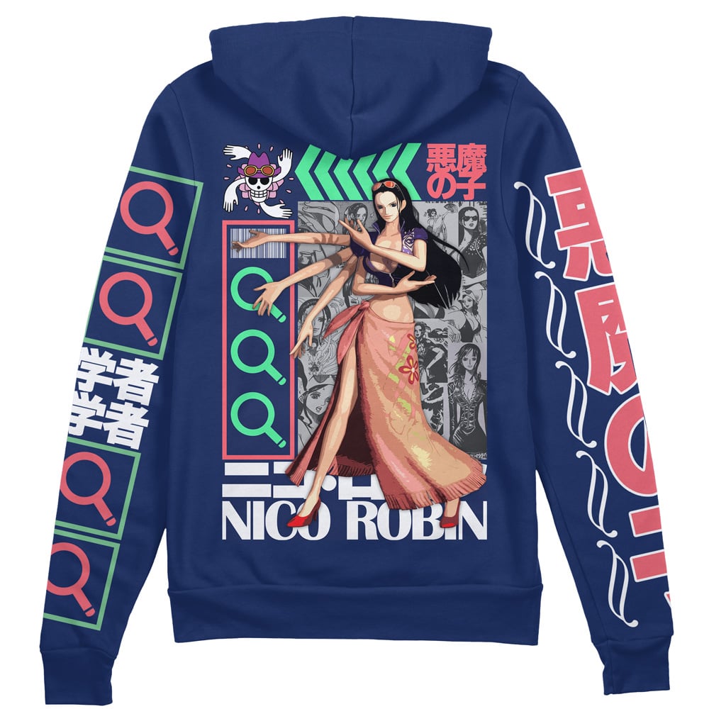 Morukai "Nico Robin One Piece Streetwear Zip Hoodie Jacket