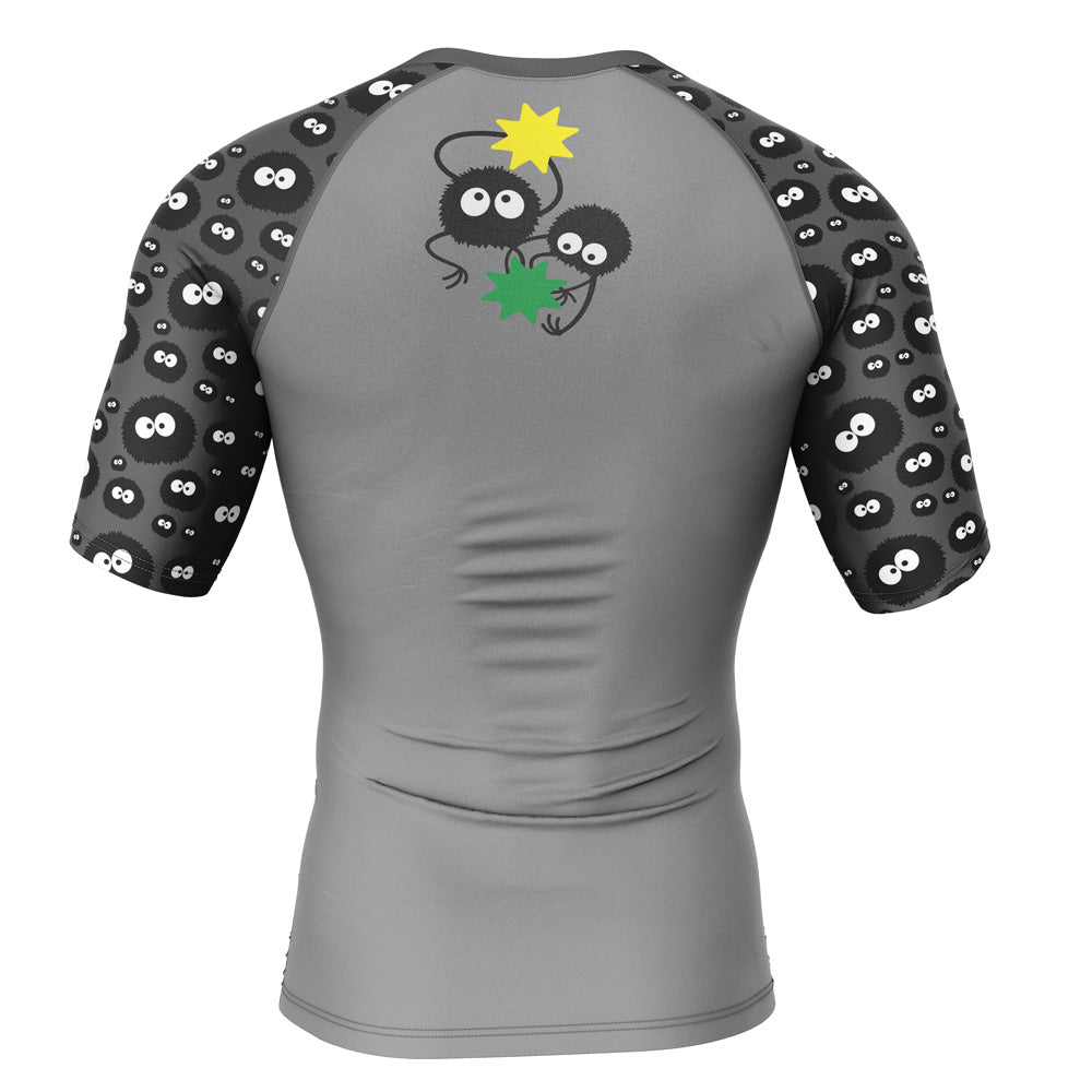 Morukai "No Face" Spirited Away Short Sleeve Rash Guard Compression Shirt