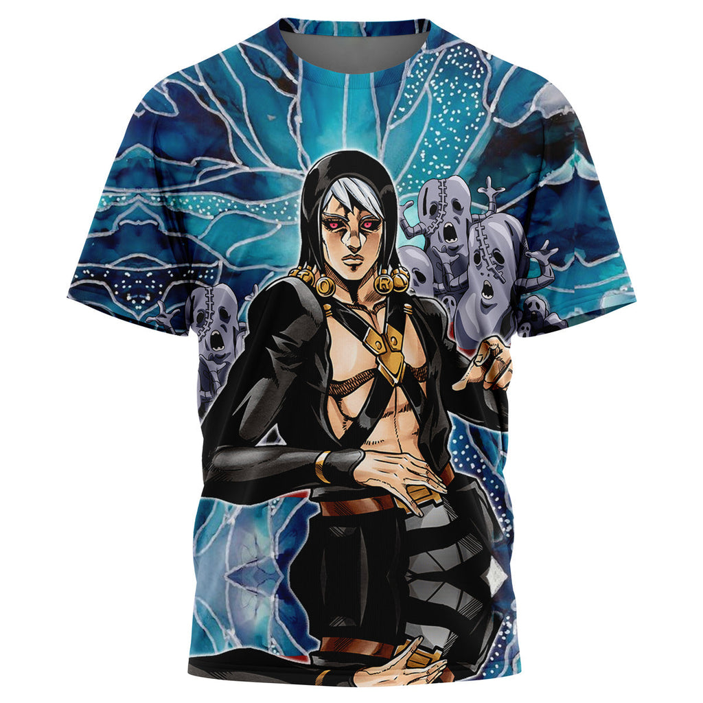 Morukai "Trippy Risotto Nero Metallic" Jojo's Bizarre Adventure AOP T-Shirt