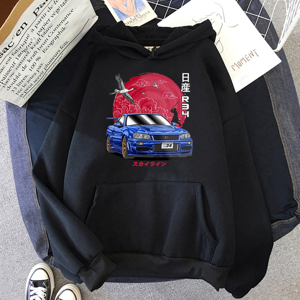 Morukai "Nissan Skyline GT-R V-Spec II Nür (BNR34)" Initial D Unisex Hoodie