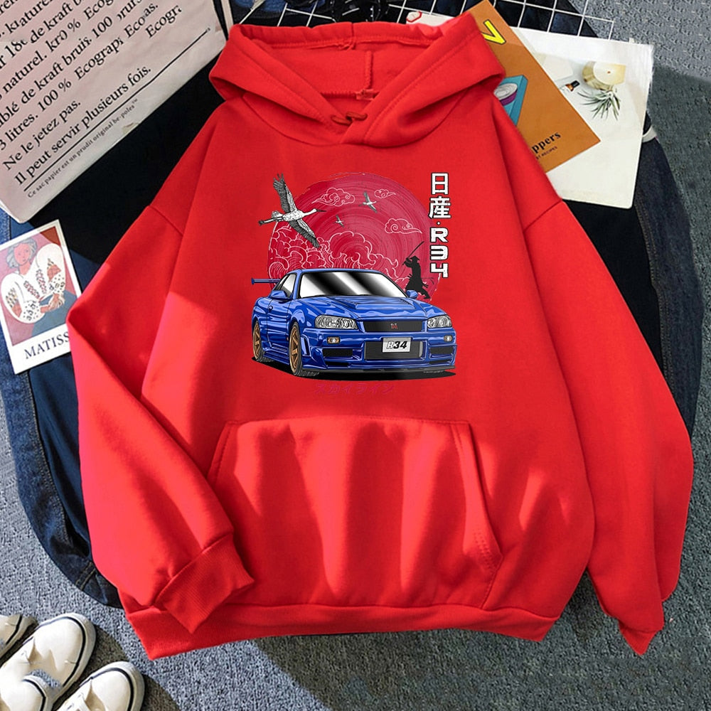Morukai "Nissan Skyline GT-R V-Spec II Nür (BNR34)" Initial D Unisex Hoodie