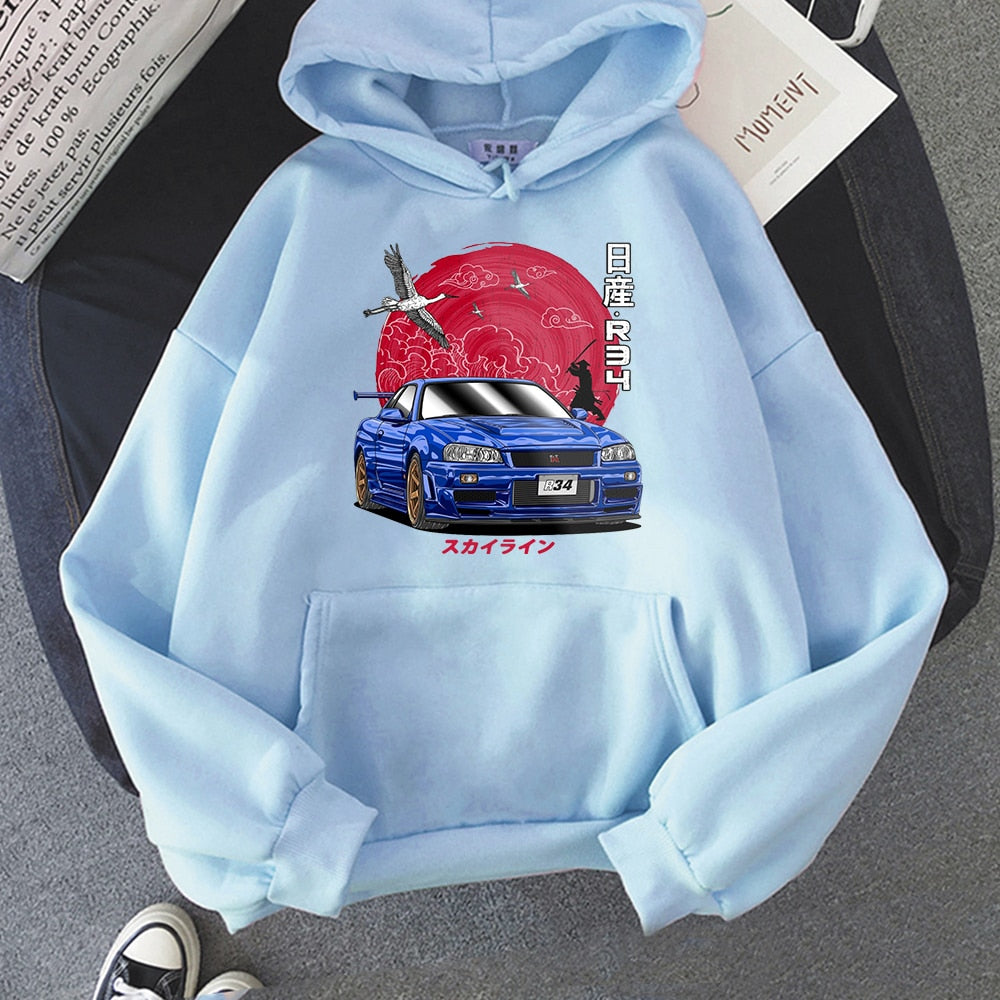 Morukai "Nissan Skyline GT-R V-Spec II Nür (BNR34)" Initial D Unisex Hoodie