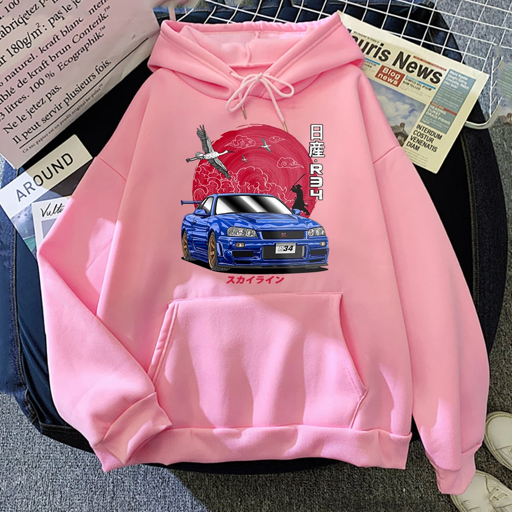 Morukai "Nissan Skyline GT-R V-Spec II Nür (BNR34)" Initial D Unisex Hoodie