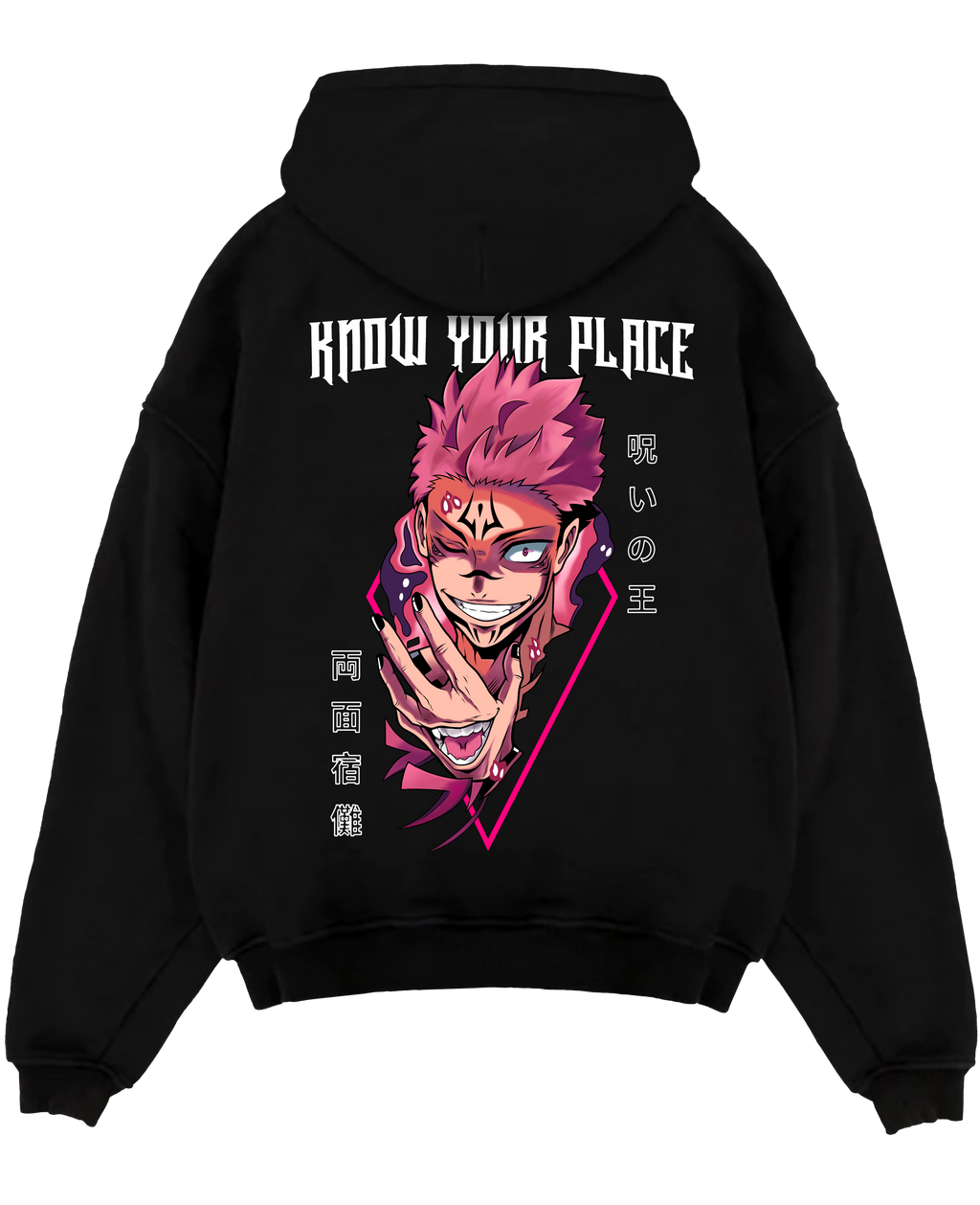Morukai "Ryomen Sukuna x Know Your Place, Fool" Jujutsu Kaisen Unisex Hoodie