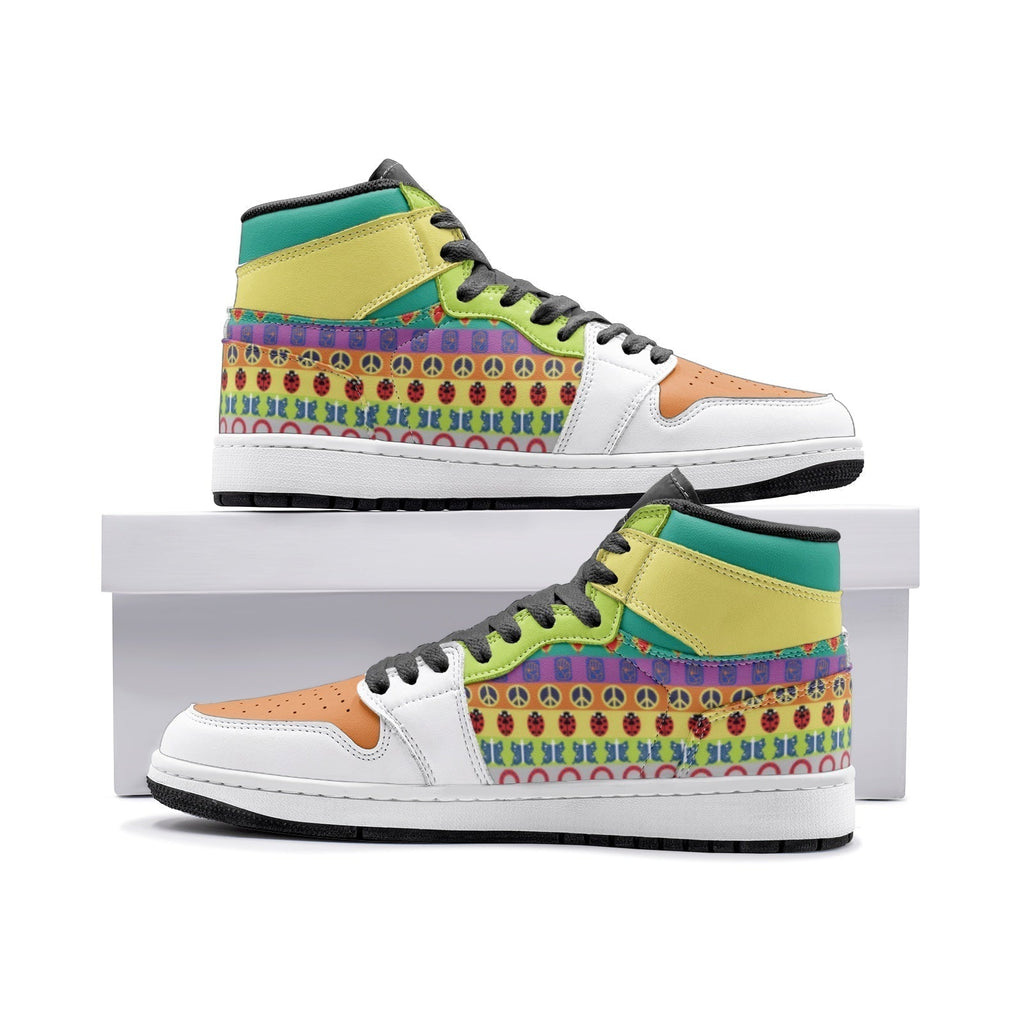 Morukai "Colorful Patterns Jojo's Bizarre Adventure Mid 1 Basketball Shoes