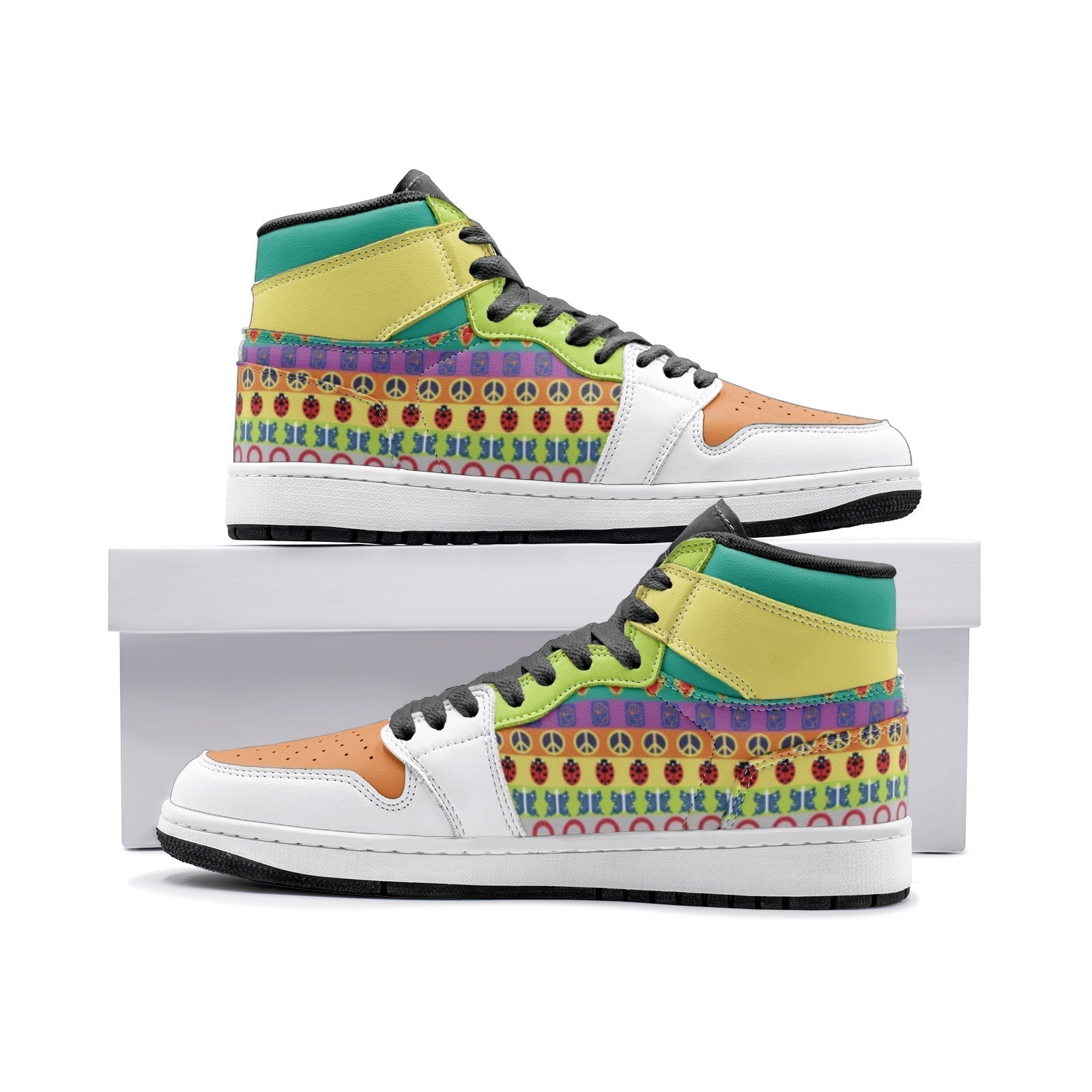 Morukai "Colorful Patterns Jojo's Bizarre Adventure Mid 1 Basketball Shoes
