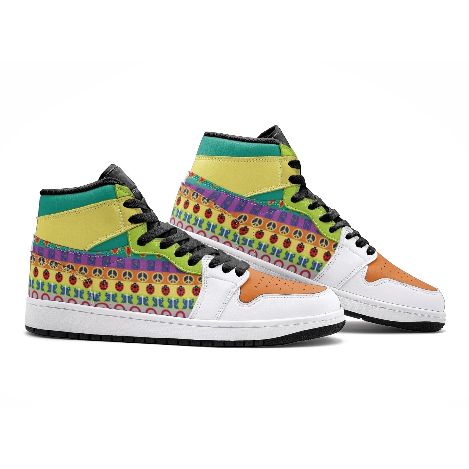 Morukai "Colorful Patterns Jojo's Bizarre Adventure Mid 1 Basketball Shoes