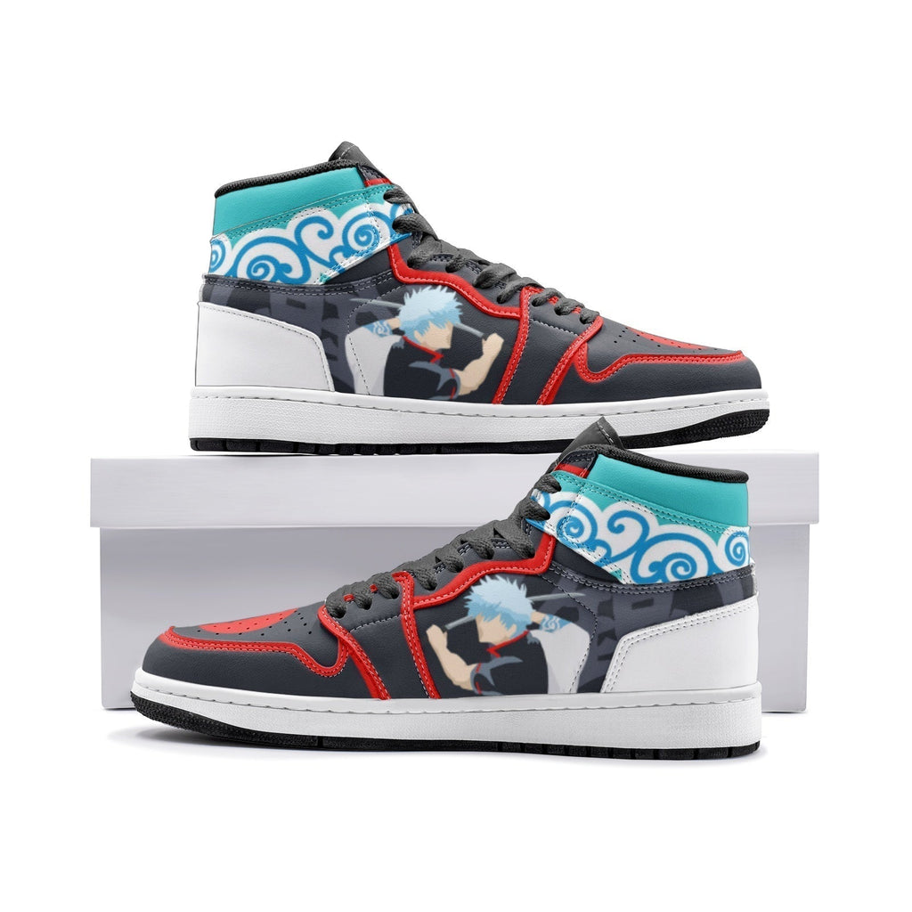 Morukai "Gintoki Kimono Pattern Gintama Mid 1 Basketball Shoes