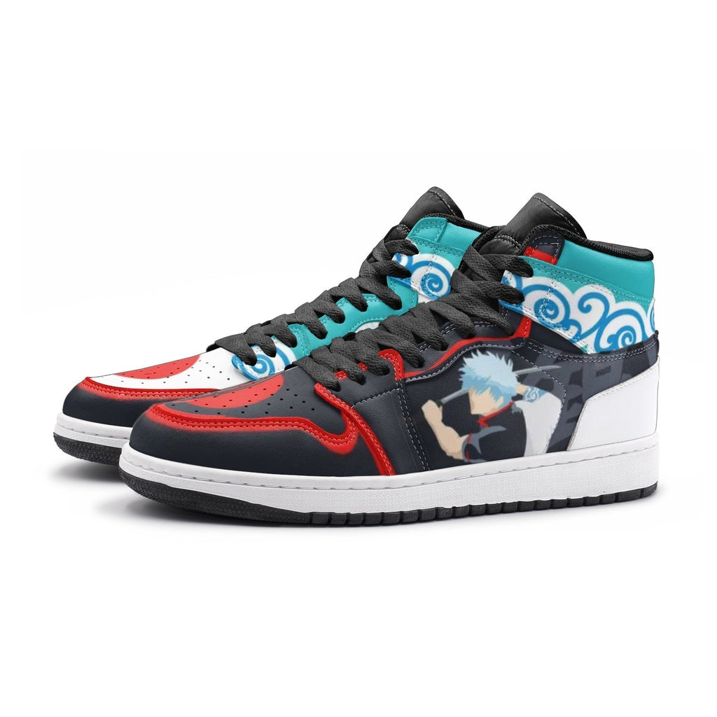 Morukai "Gintoki Kimono Pattern Gintama Mid 1 Basketball Shoes