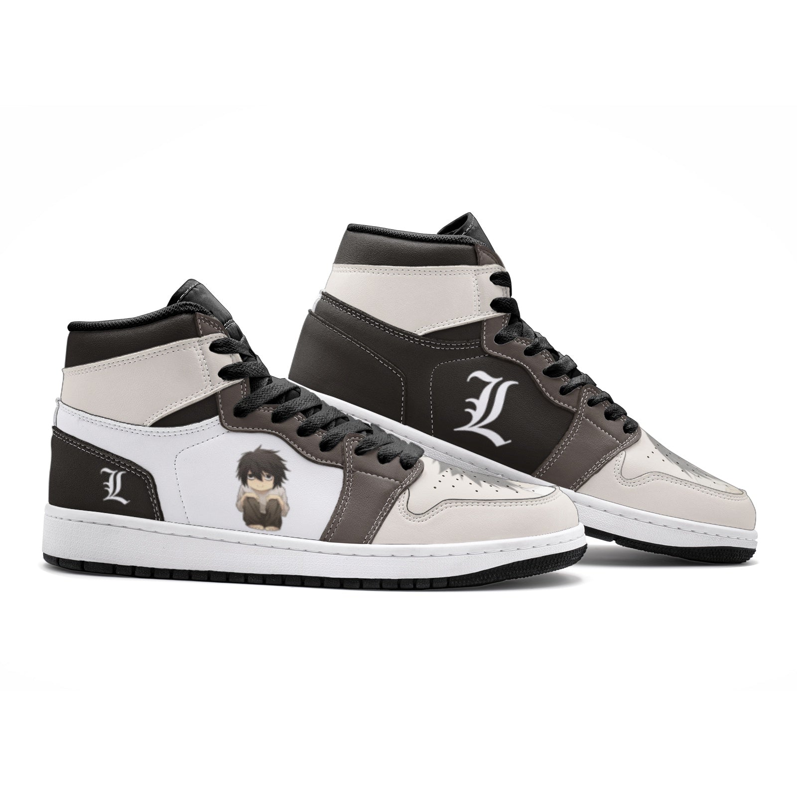 Morukai "L Lawliet Desu Noto Mid 1 Basketball Shoes