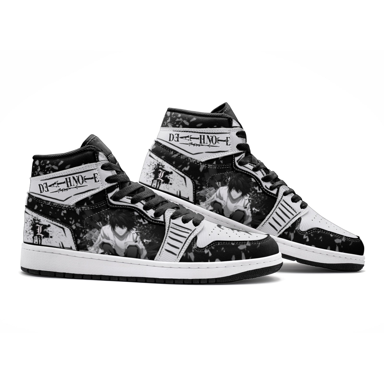 Morukai "L Lawliet Ryuzaki Desu Noto V2 Mid 1 Basketball Shoes