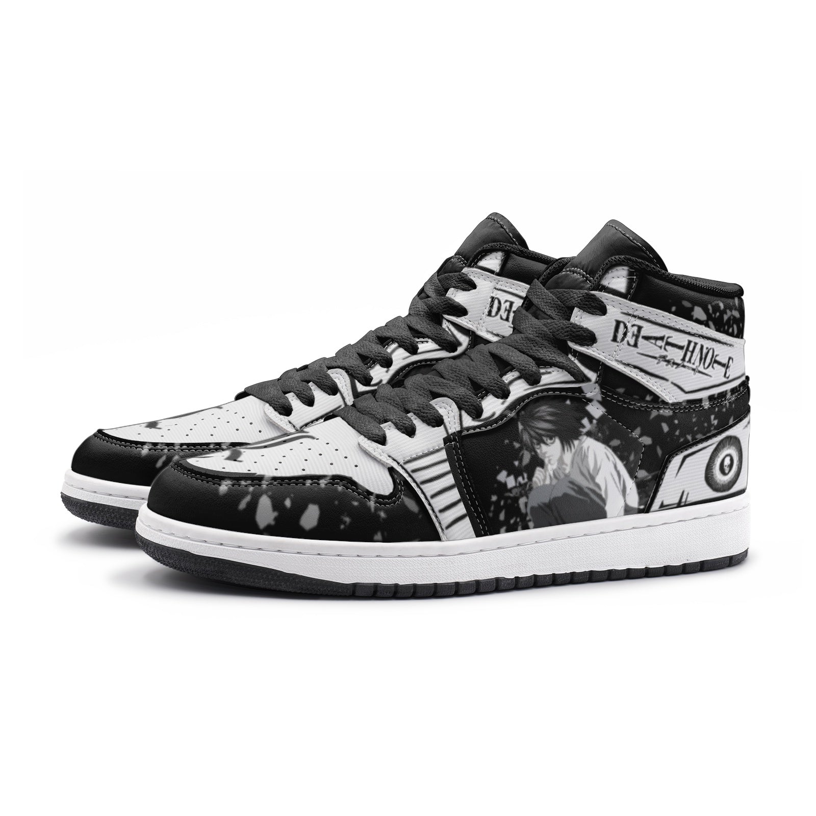 Morukai "L Lawliet Ryuzaki Desu Noto V2 Mid 1 Basketball Shoes