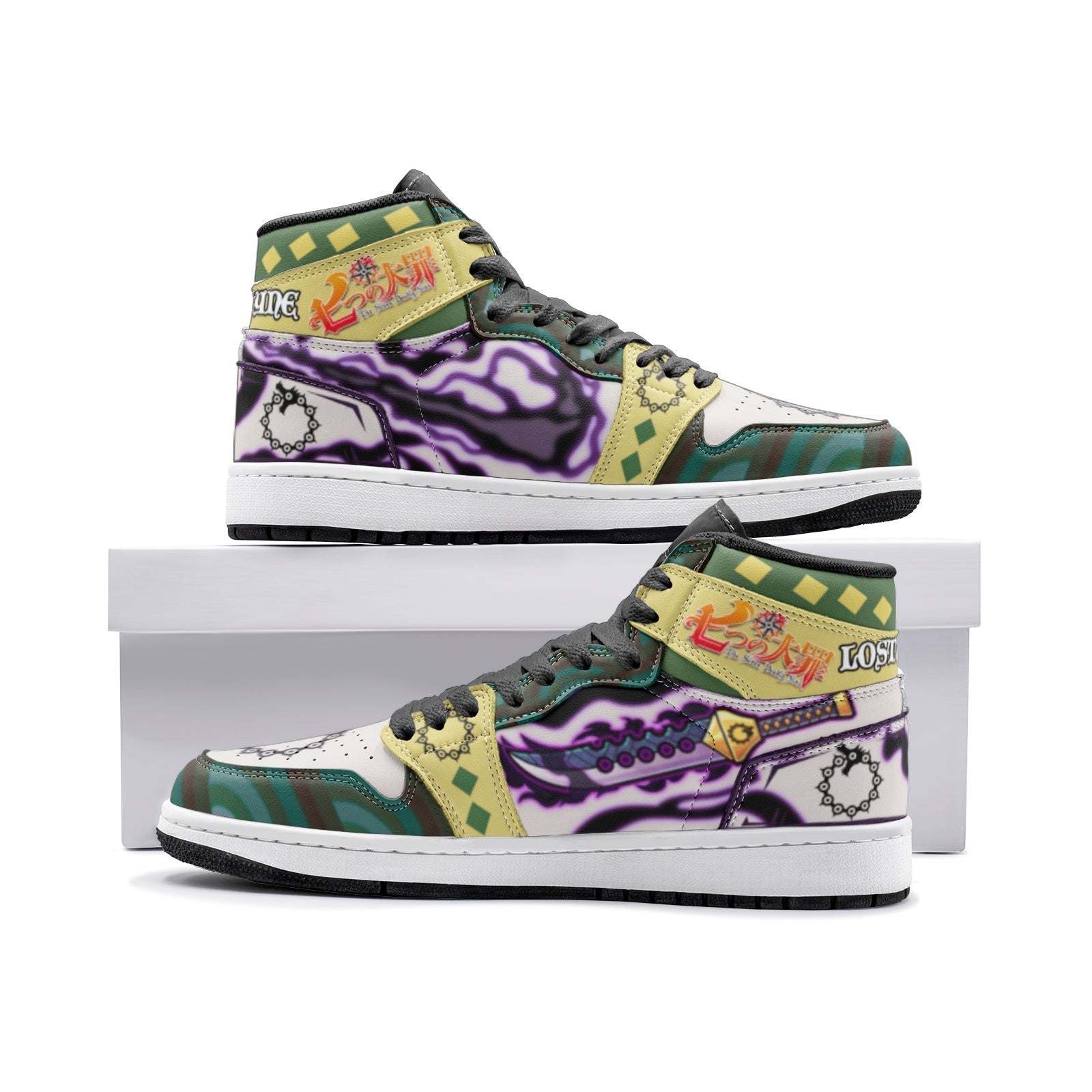 Morukai "Meliodas Lostvayne Seven Deadly Sins V2 Mid 1 Basketball Shoes