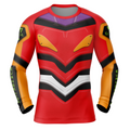 Morukai "Eva-02 Neon Genesis Evangelion Long Sleeve Rash Guard Compression