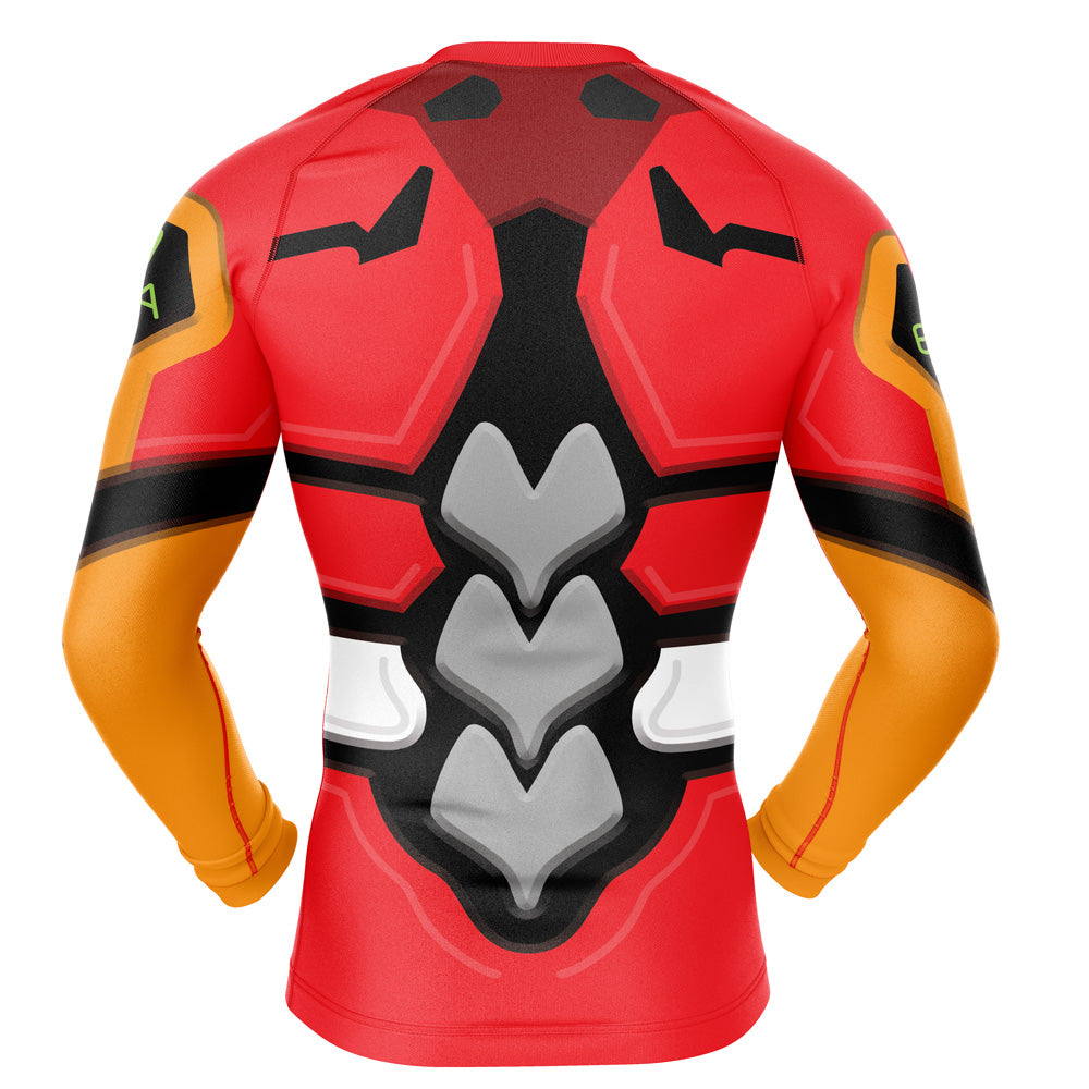 Morukai "Eva-02 Neon Genesis Evangelion Long Sleeve Rash Guard Compression