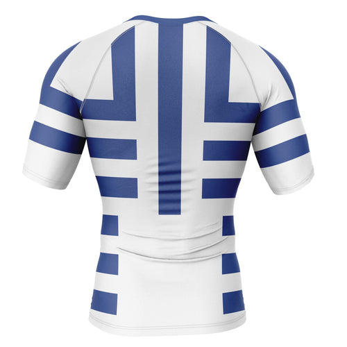Morukai "Akaza" Demon Slayer: Kimetsu no Yaiba Short Sleeve Rash Guard Compression Shirt