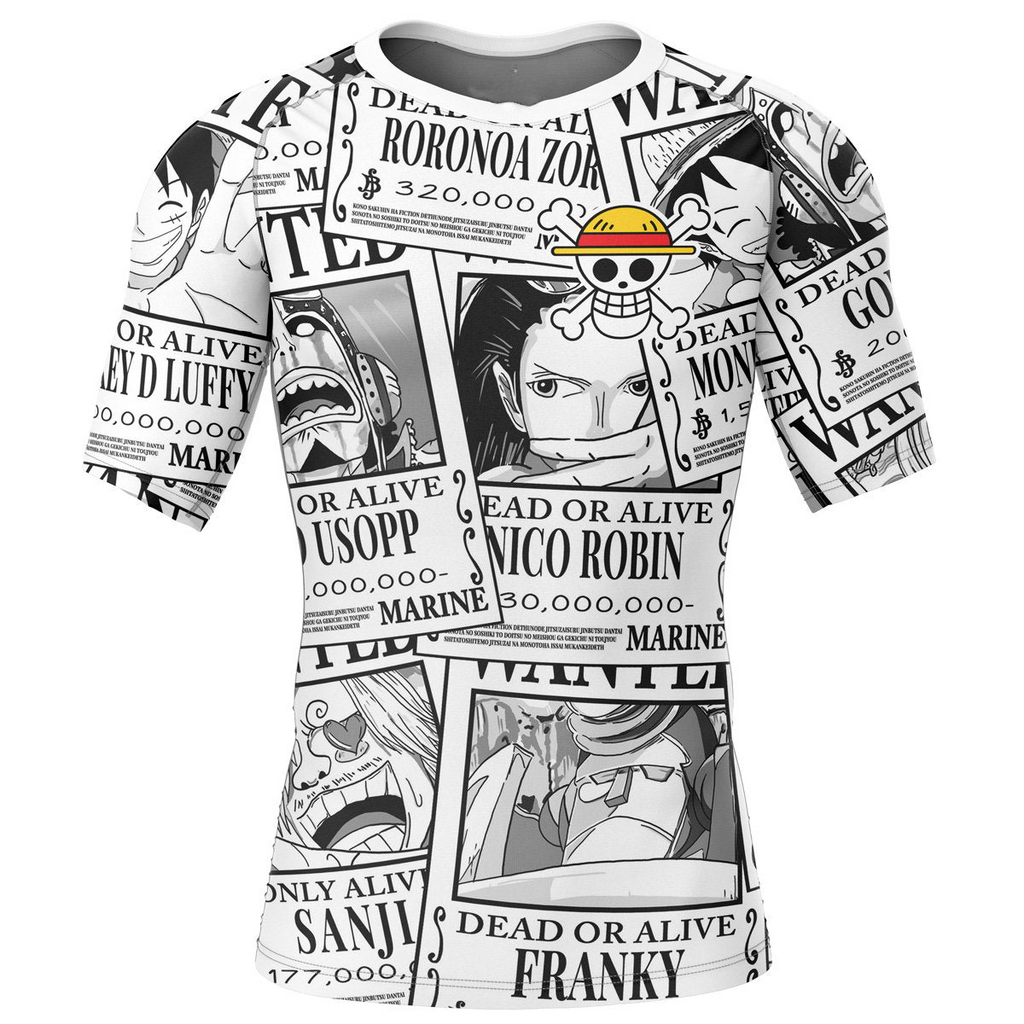 Morukai "Aloha Straw hat Wanted One Piece Short Sleeve Rash Guard Compression Shirt