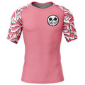 Morukai "Doflamingo One Piece Short Sleeve Rash Guard Compression Shirt