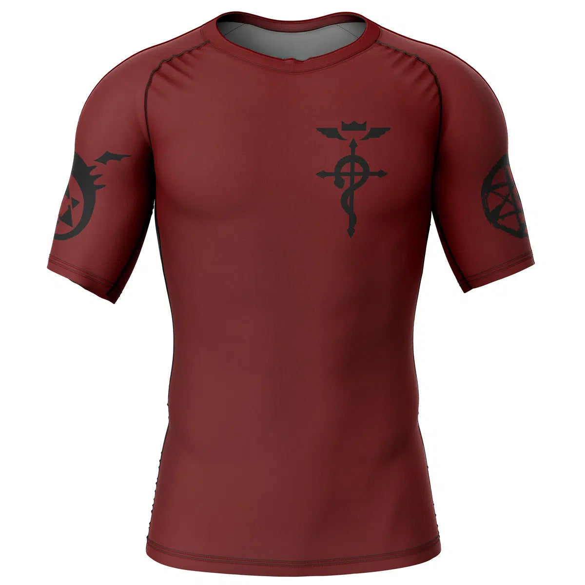 Morukai "Edward Elric" Fullmetal Alchemist Short Sleeve Rash Guard Compression Shirt
