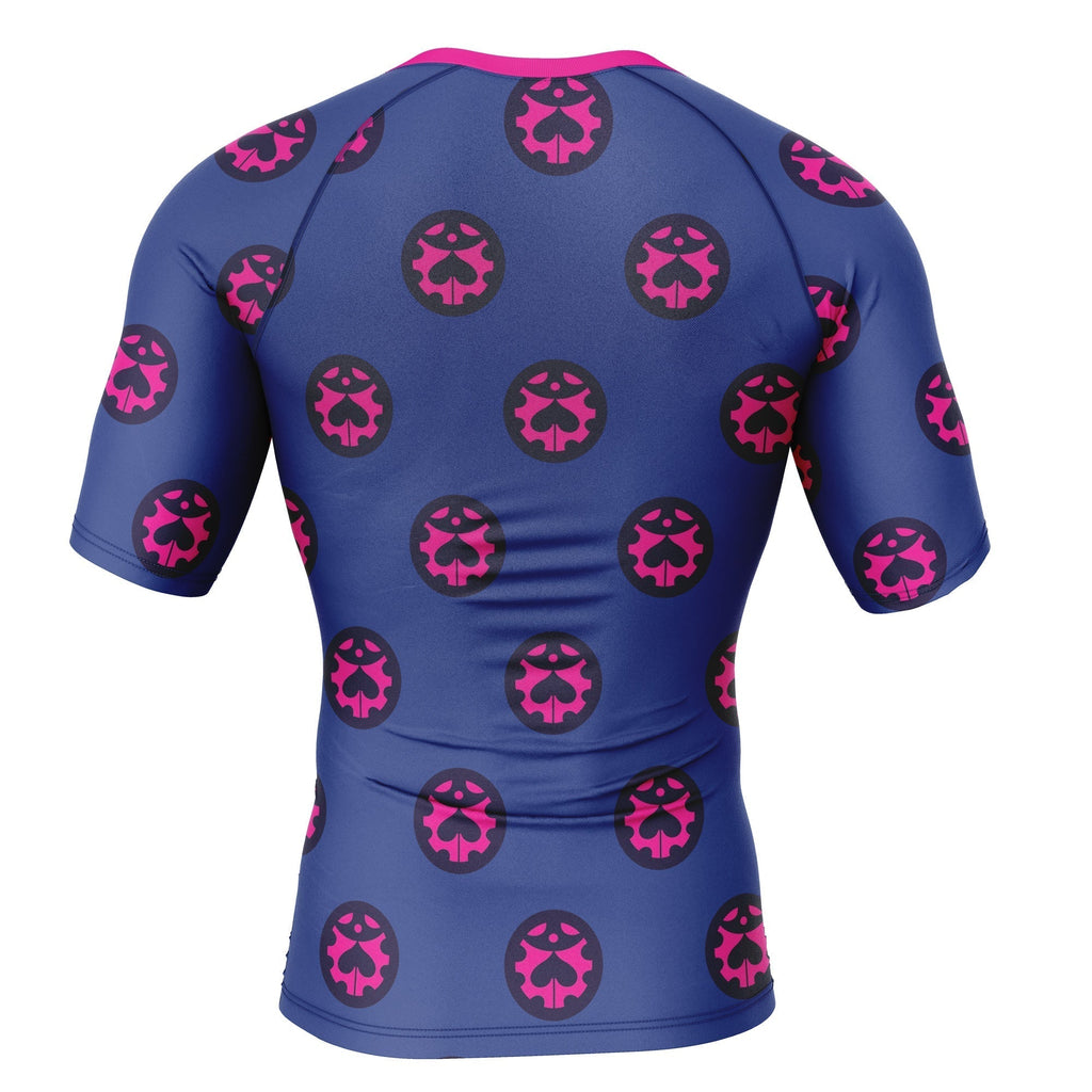 Morukai "Giorno Giovanna" Jojo's Bizarre Adventure Short Sleeve Rash Guard Compression Shirt
