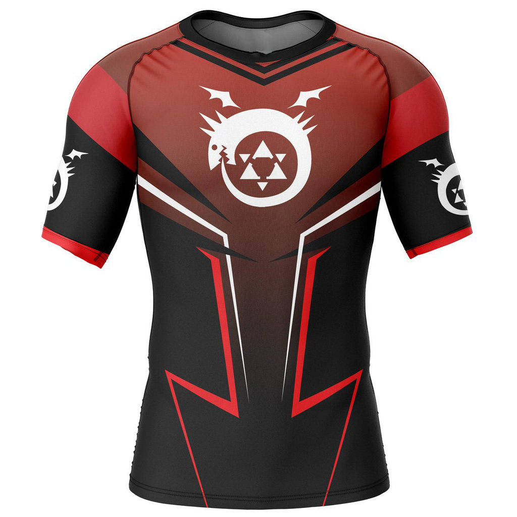 Morukai "Homunculus" Fullmetal Alchemist Short Sleeve Rash Guard Compression Shirt