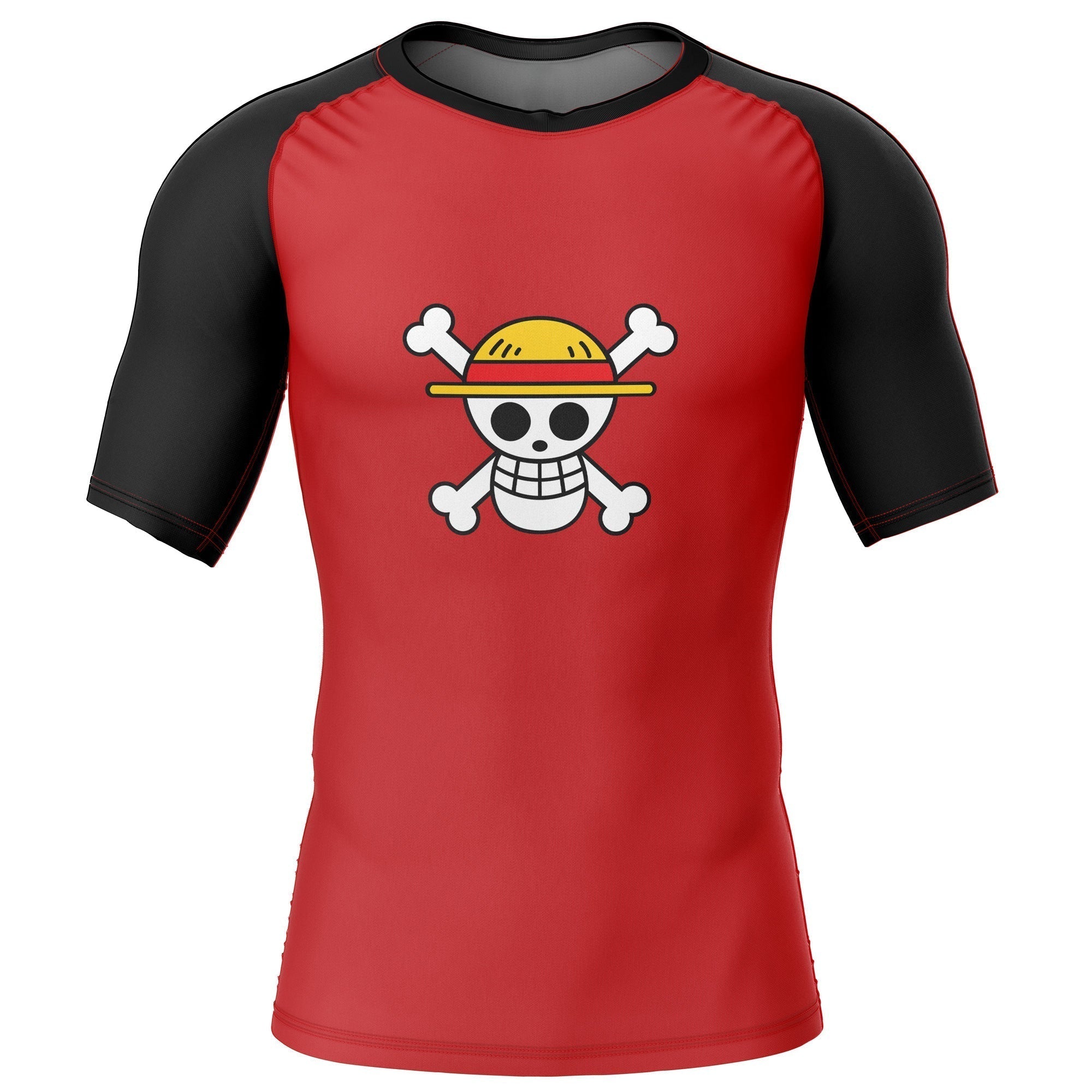 Morukai "Luffy Straw Hat pirates One Piece Short Sleeve Rash Guard Compression Shirt