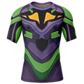 Morukai "Unit-01 Neon Genesis Evangelion Short Sleeve Rash Guard Compression Shirt