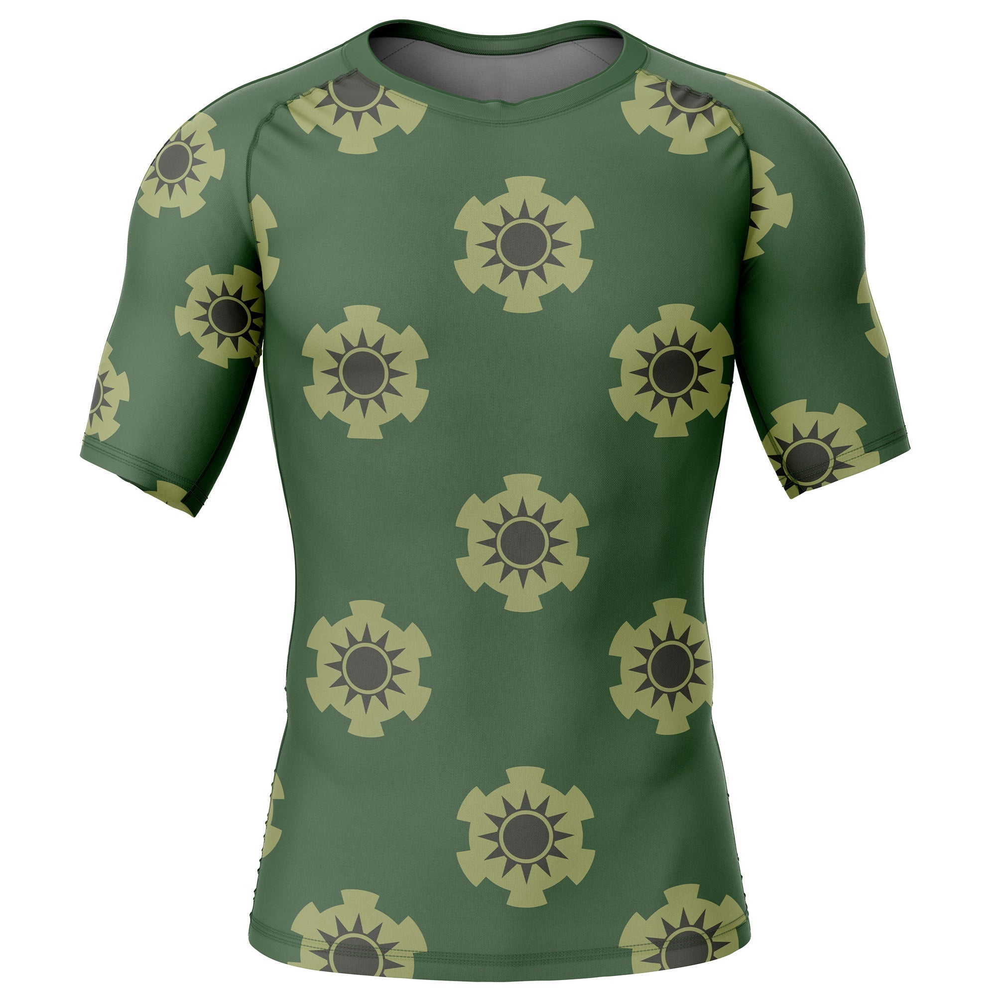 Morukai "Roronoa Zoro Wano" One Piece Short Sleeve Rash Guard Compression Shirt