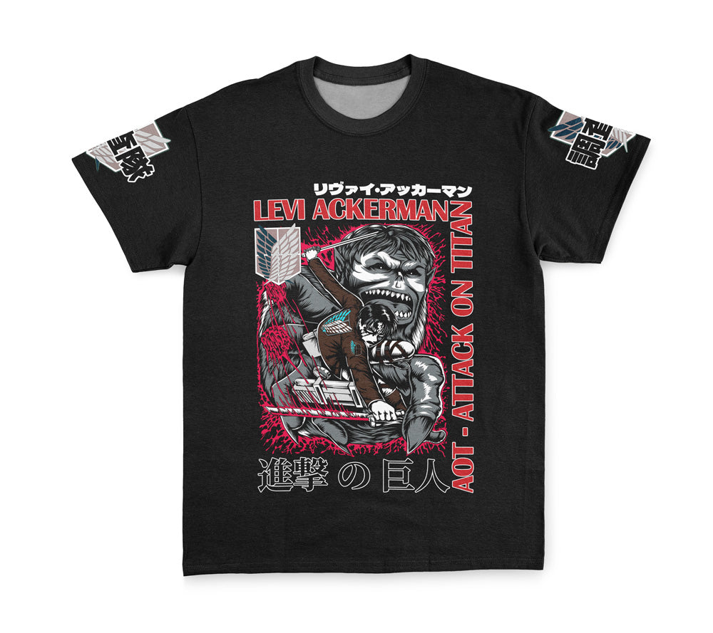 Morukai "Levi Ackerman x Beast Titan Attack on Titan Streetwear T-Shirt