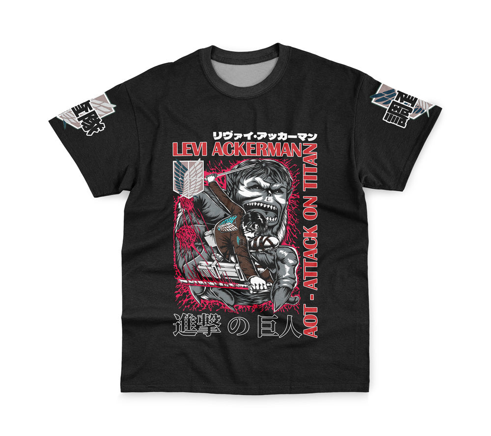 Morukai "Levi Ackerman x Beast Titan Attack on Titan Streetwear T-Shirt