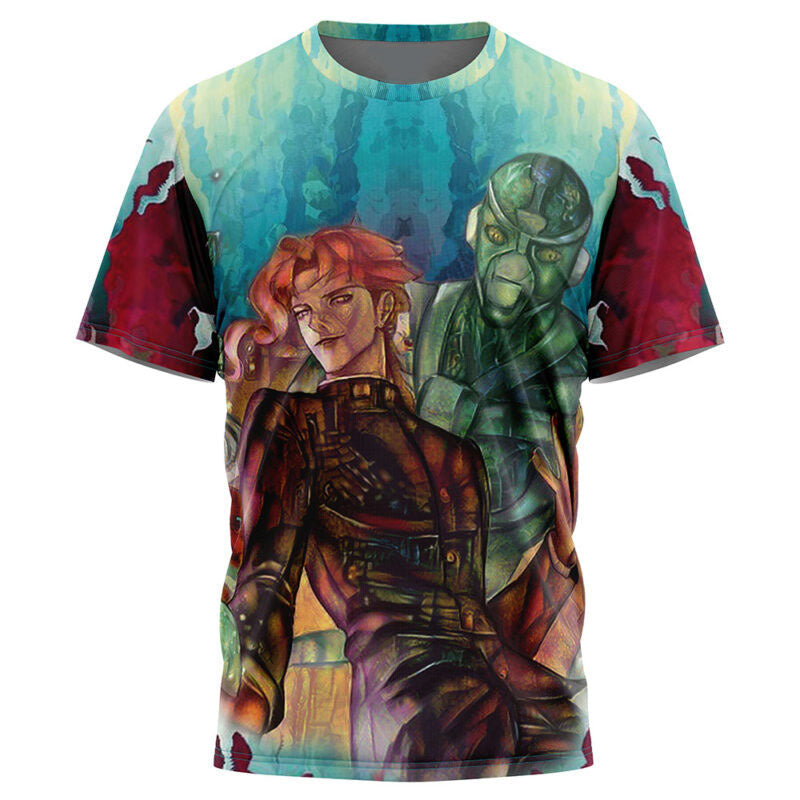 Morukai "Trippy Noriaki Kakyoin Hierophant Green" Jojo's Bizarre Adventure AOP T-Shirt