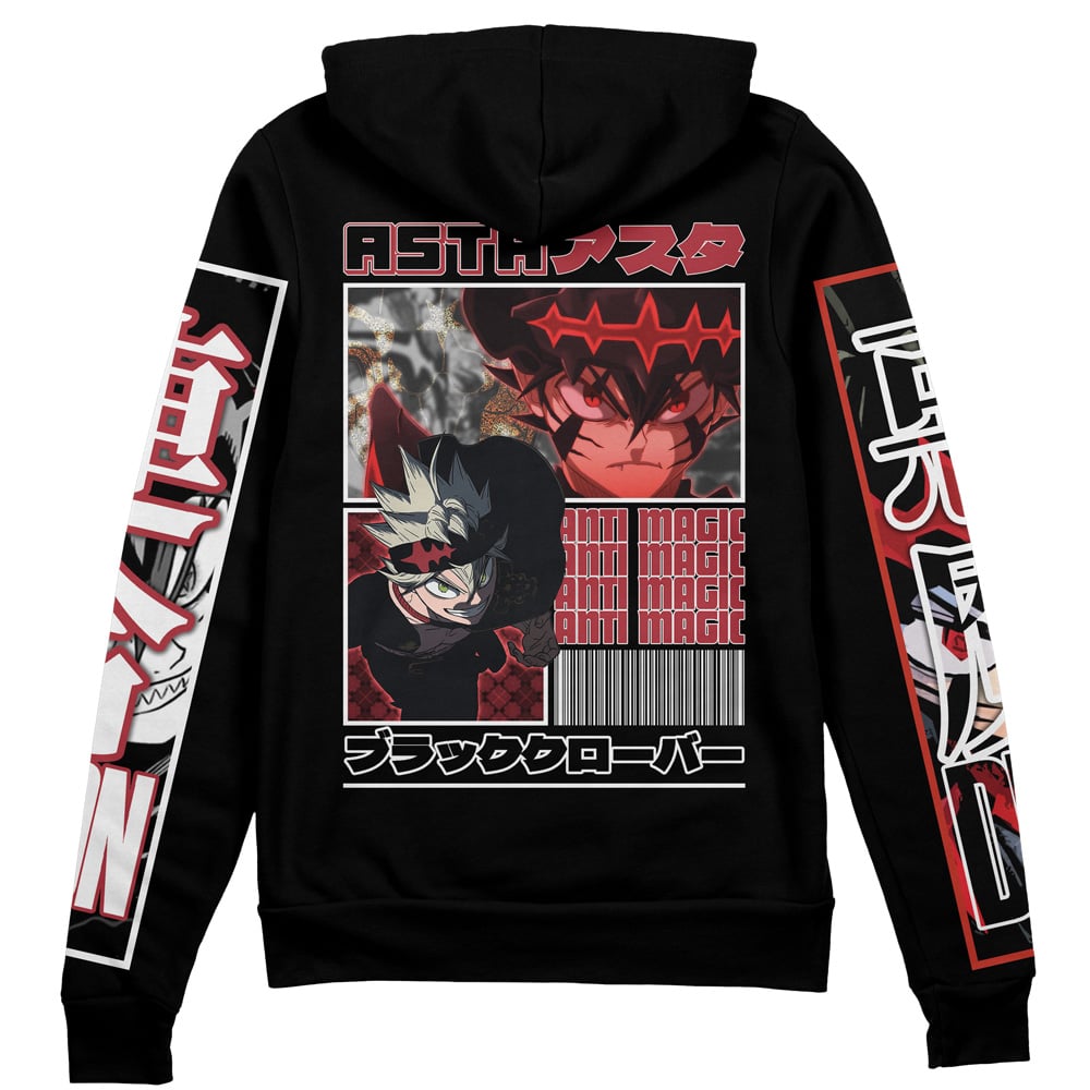 Morukai "Asta Black Clover Streetwear Zip Hoodie Jacket