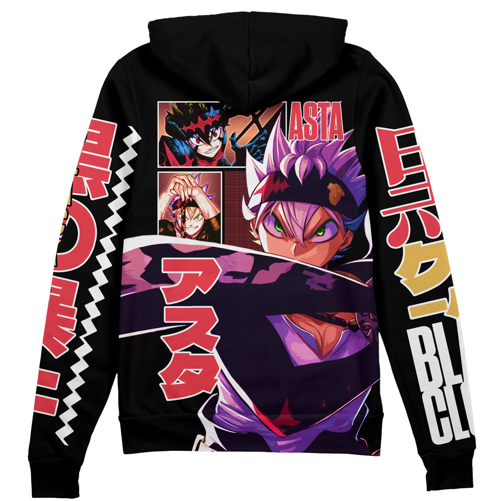 Morukai "Asta V3 Black Clover Streetwear Zip Hoodie Jacket