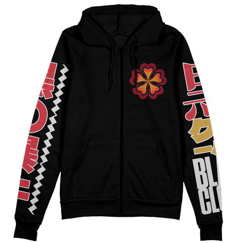 Morukai "Asta V3 Black Clover Streetwear Zip Hoodie Jacket