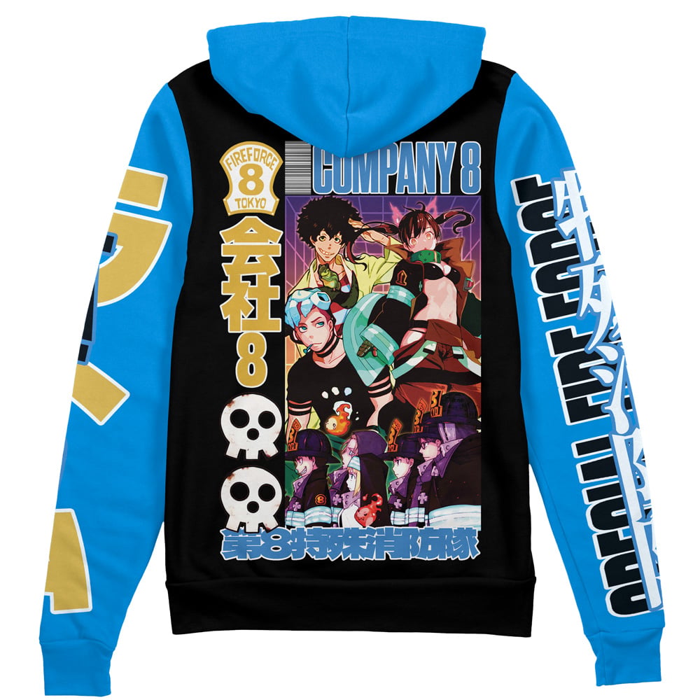 Morukai "Company 8 Fire Force Streetwear Zip Hoodie Jacket