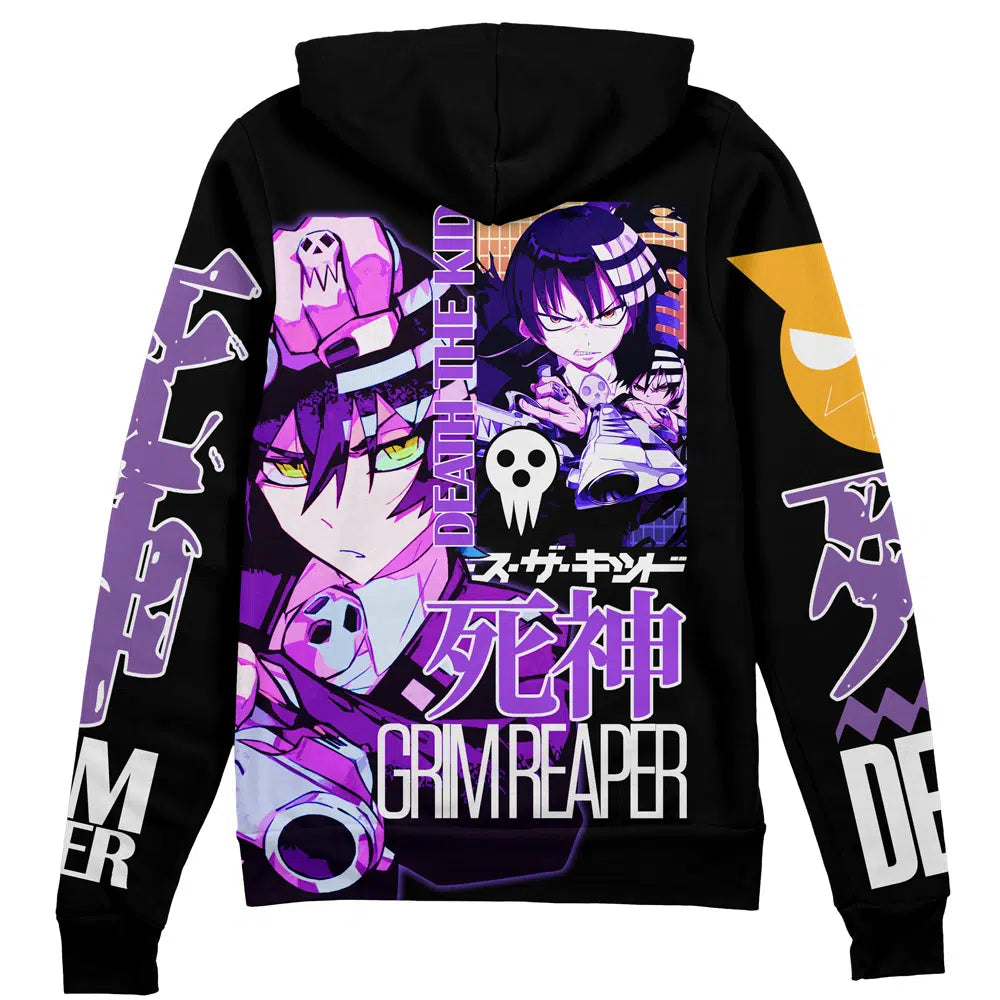 Morukai "Death the Kid x Grim Reaper" Soul Eater Streetwear Zip Hoodie Jacket