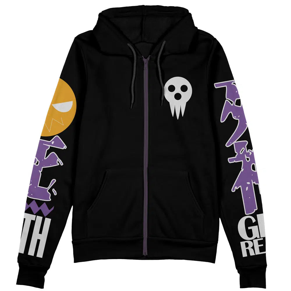 Morukai "Death the Kid x Grim Reaper" Soul Eater Streetwear Zip Hoodie Jacket