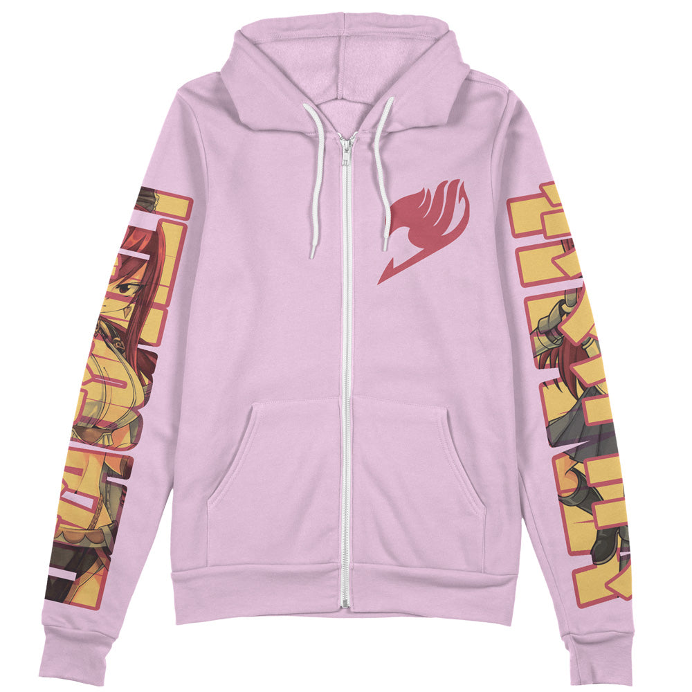 Morukai "Erza Scarlet Fairy Tail Streetwear Zip Hoodie Jacket