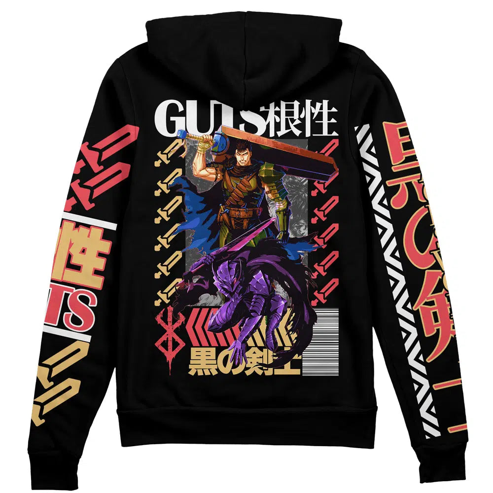 Morukai "Guts Black Swordsman" Berserk Streetwear Zip Hoodie Jacket