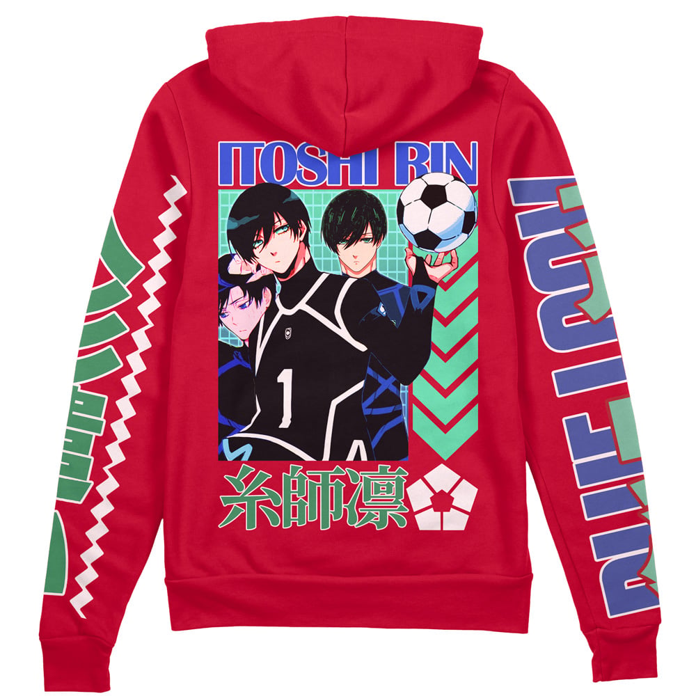 Morukai "Rin Itoshi" Blue Lock Streetwear Zip Hoodie Jacket