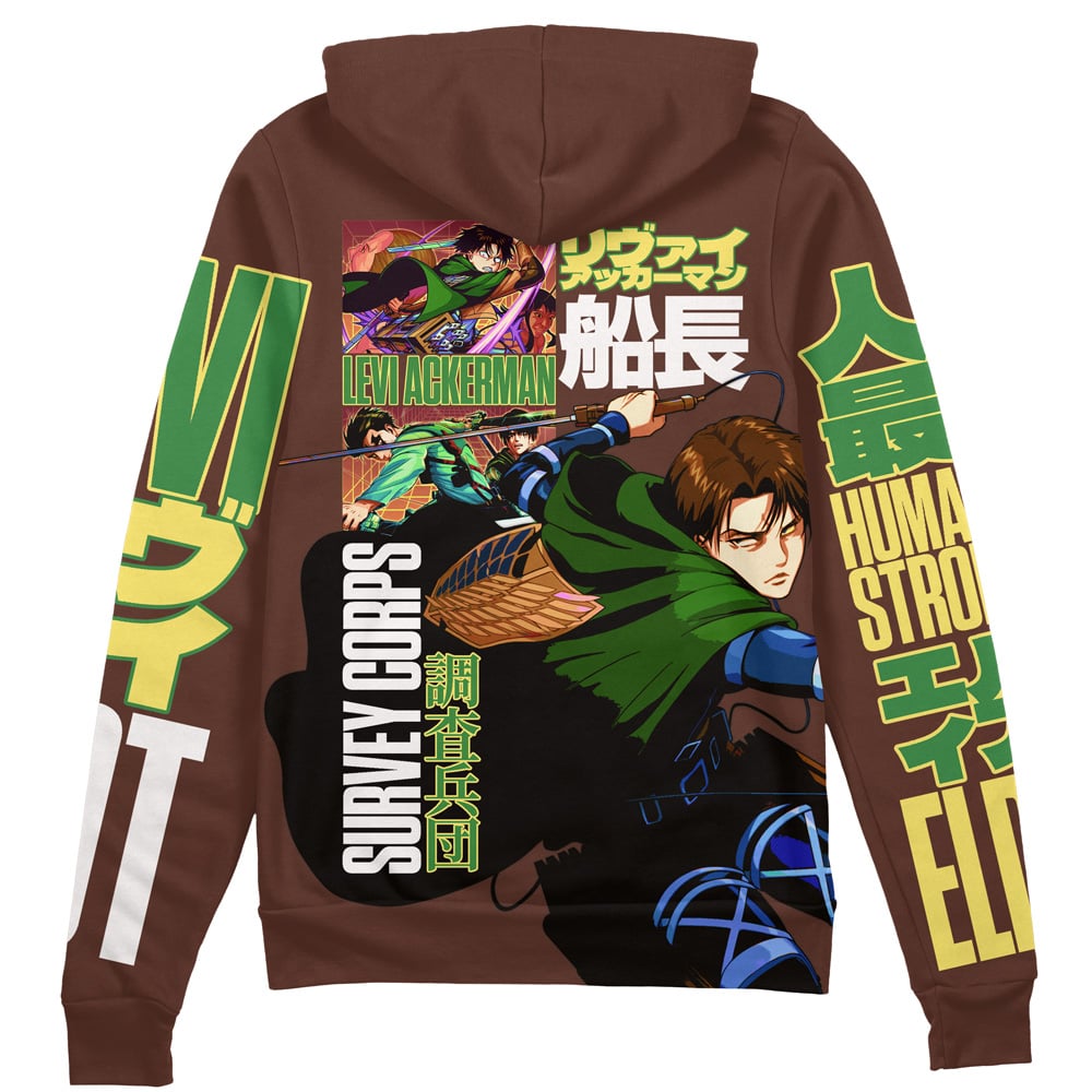 Morukai "Levi Ackerman V3 Attack on Titan Streetwear Zip Hoodie Jacket