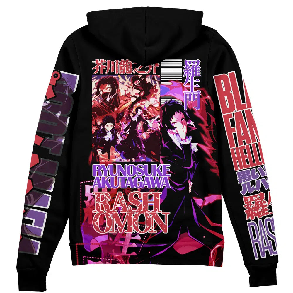 Morukai "Ryunosuke Akutagawa Bungou Stray Dogs Streetwear Zip Hoodie Jacket