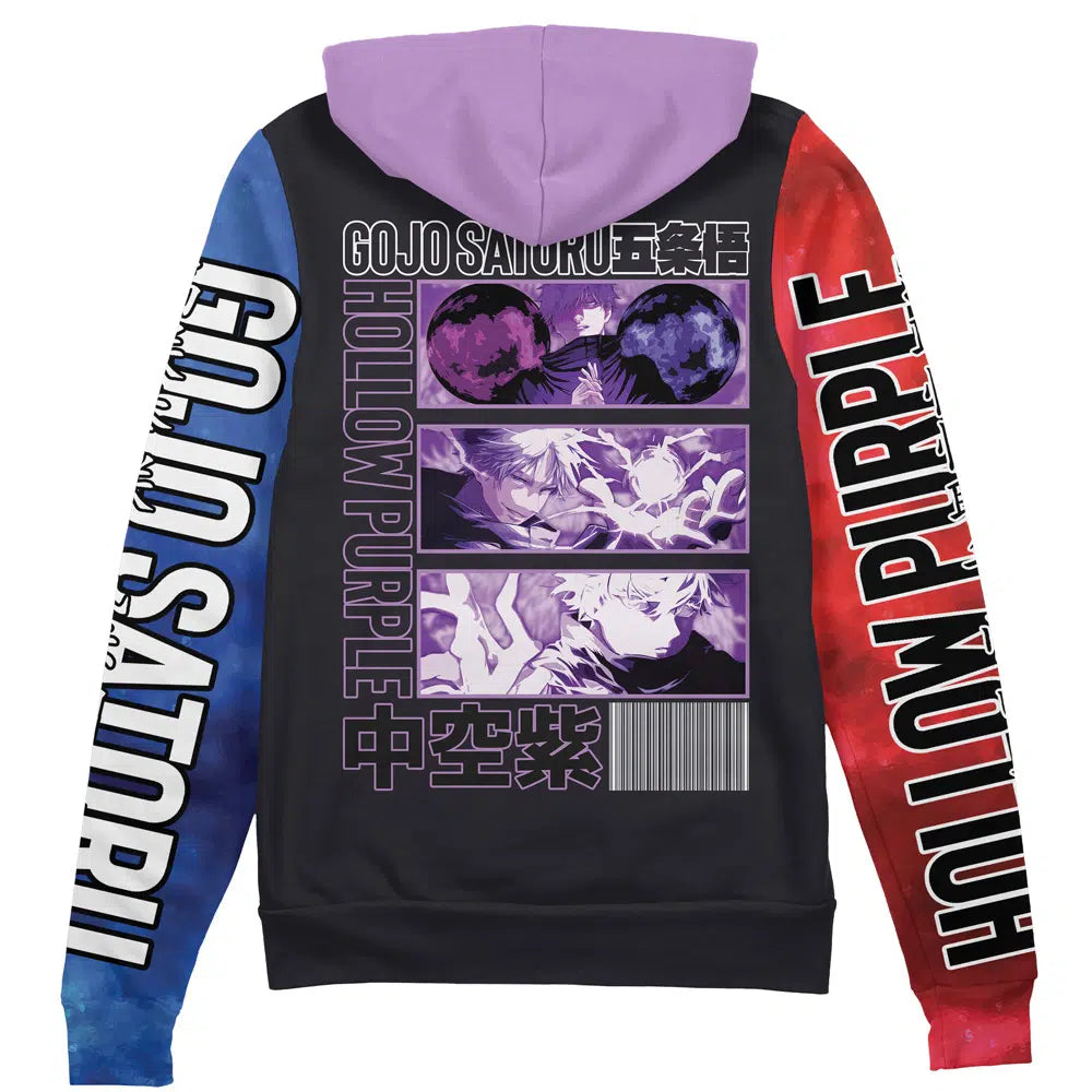 Morukai "Satoru Gojo Hollow Purple" Jujutsu Kaisen Streetwear Zip Hoodie Jacket