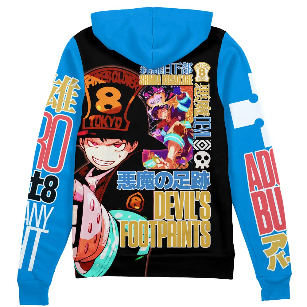 Morukai "Shinra Kusakabe Fire Force Streetwear Zip Hoodie Jacket