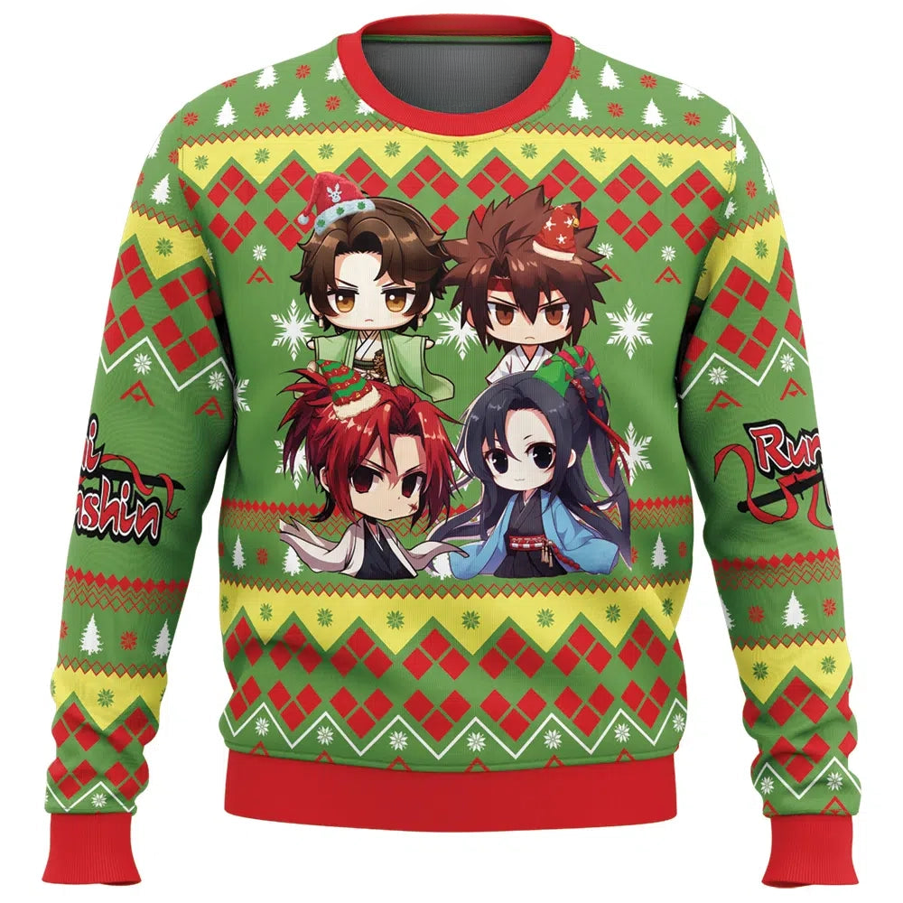 Morukai "Chibi Christmas Rurouni Kenshin Samurai X Ugly Sweater