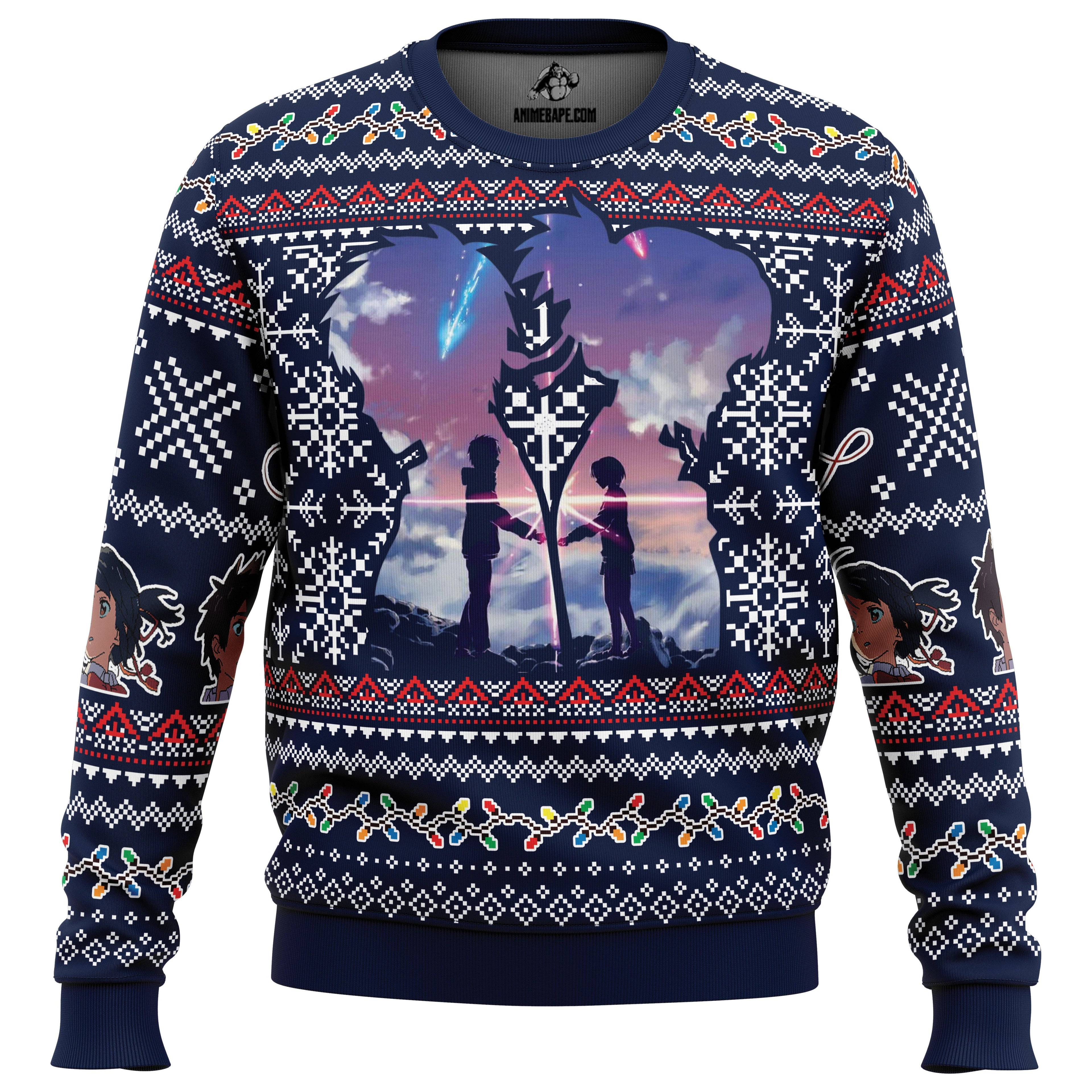 Morukai "Christmas Kimi No Nawa Your Name Ugly Sweater