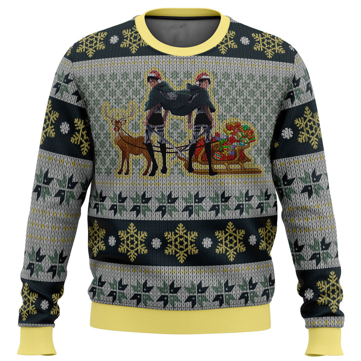 Morukai "Eren Yeager and Levi Ackerman Attack on Titan Ugly Sweater