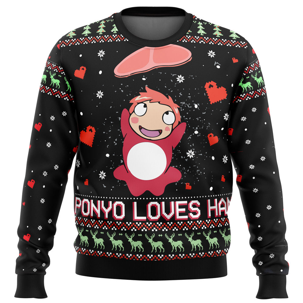 Morukai "Christmas Ponyo Loves Ham" Ponyo Ugly Sweater V1