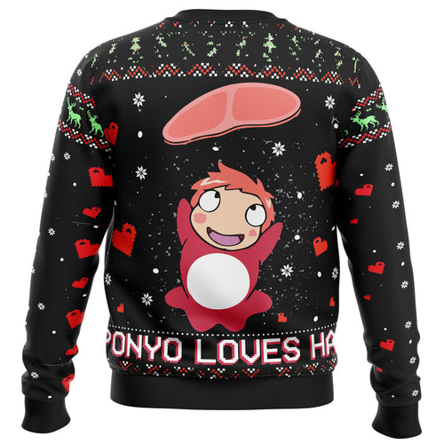 Morukai "Christmas Ponyo Loves Ham" Ponyo Ugly Sweater V1